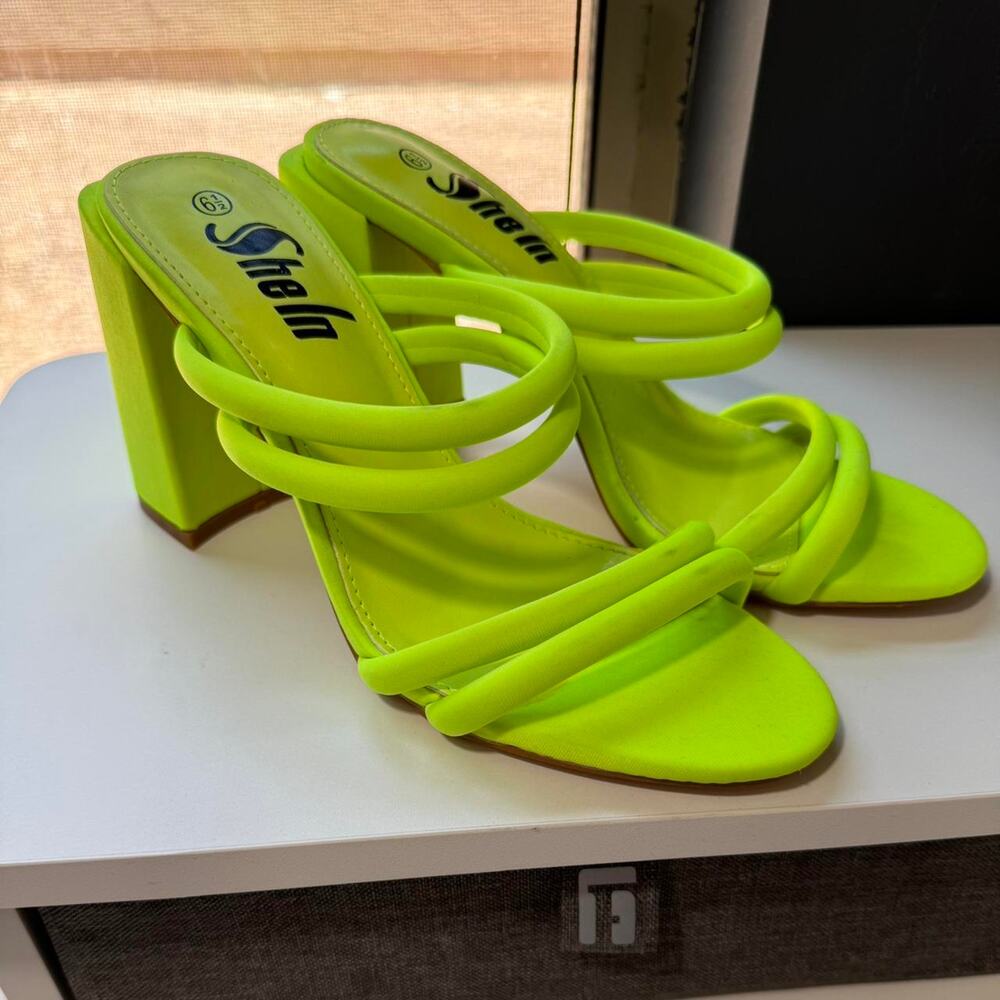 Lime green espadrilles heels